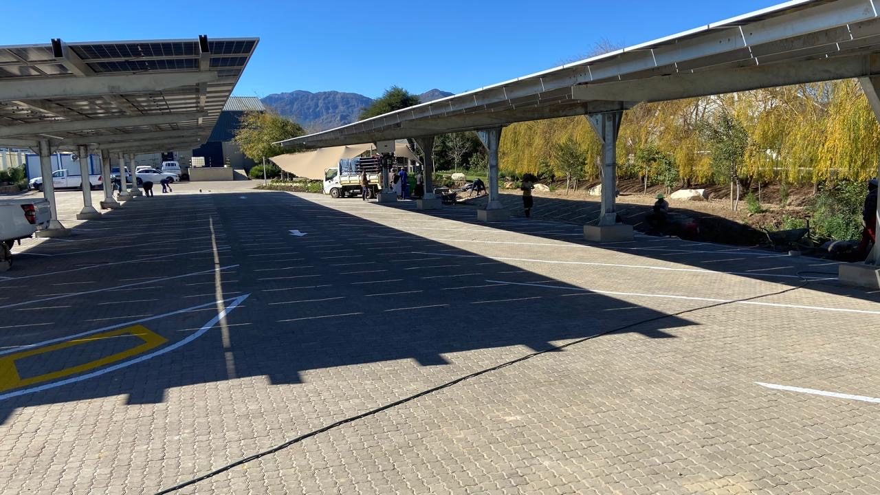 Solar carport parking area